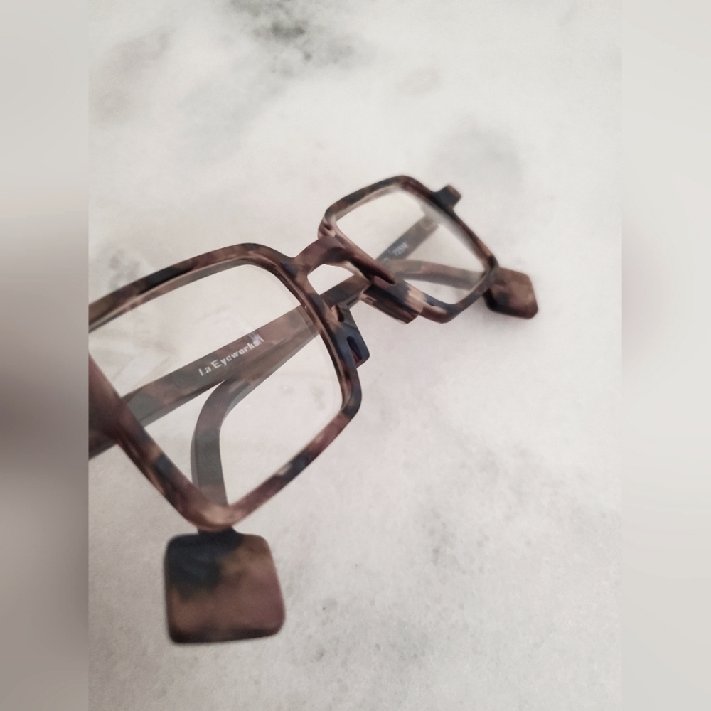 New l.a.Eyeworks 1993' Elfo Gray Rust Square Unisex Eyeglass Designer Frames